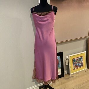 Victoria's Secret Pink Chemise with Brown Lace